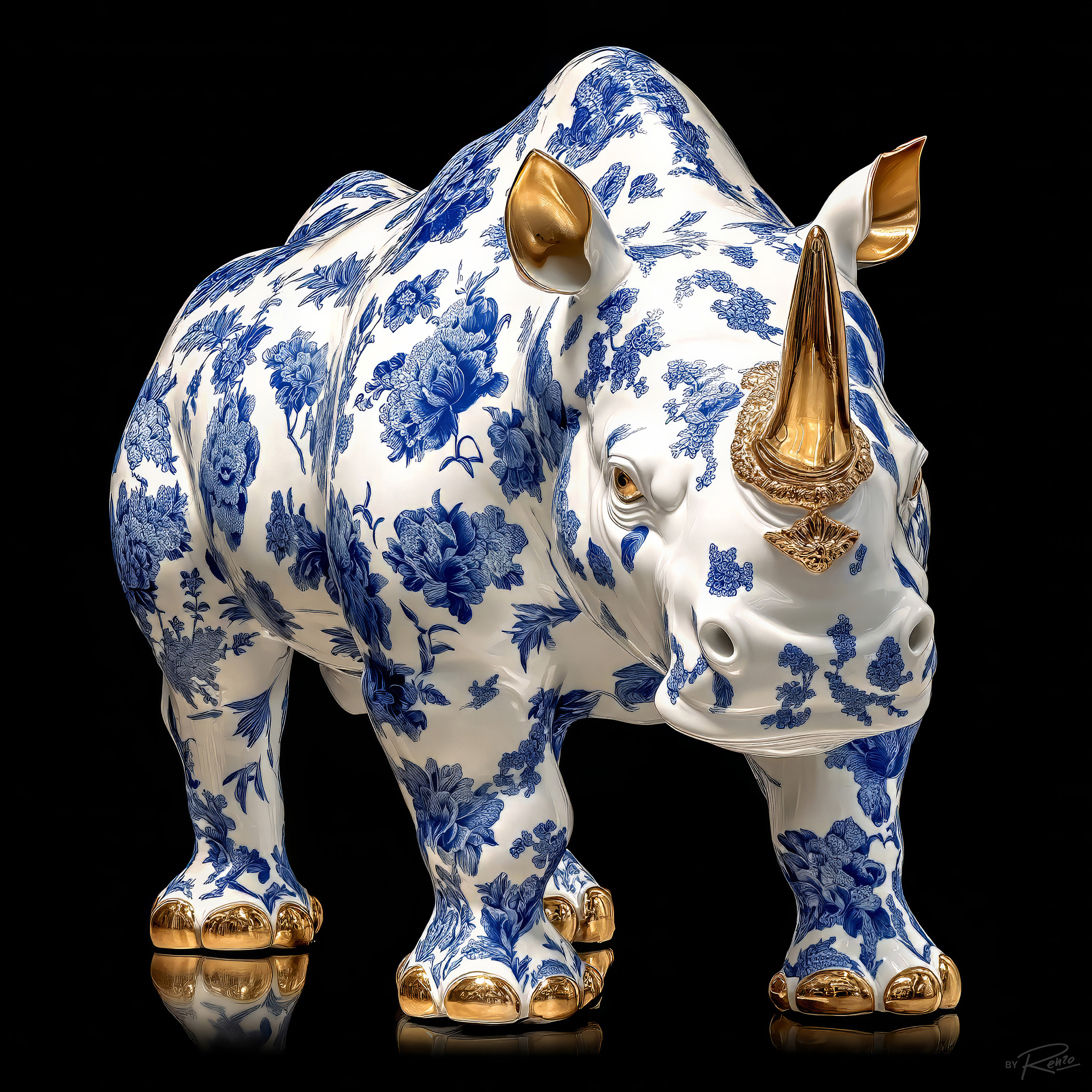 Majestic Delftware Rhino