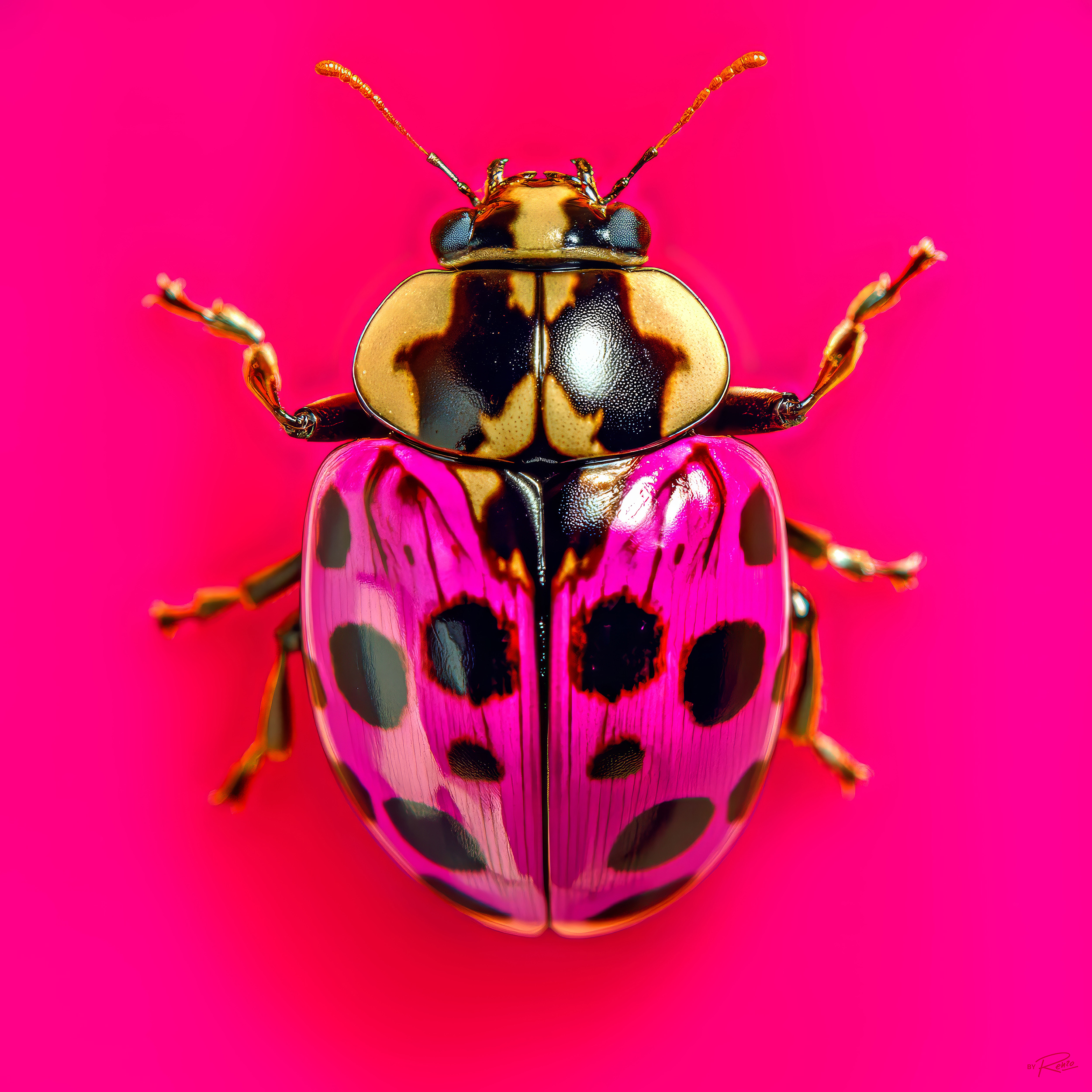 Neon gold beetle