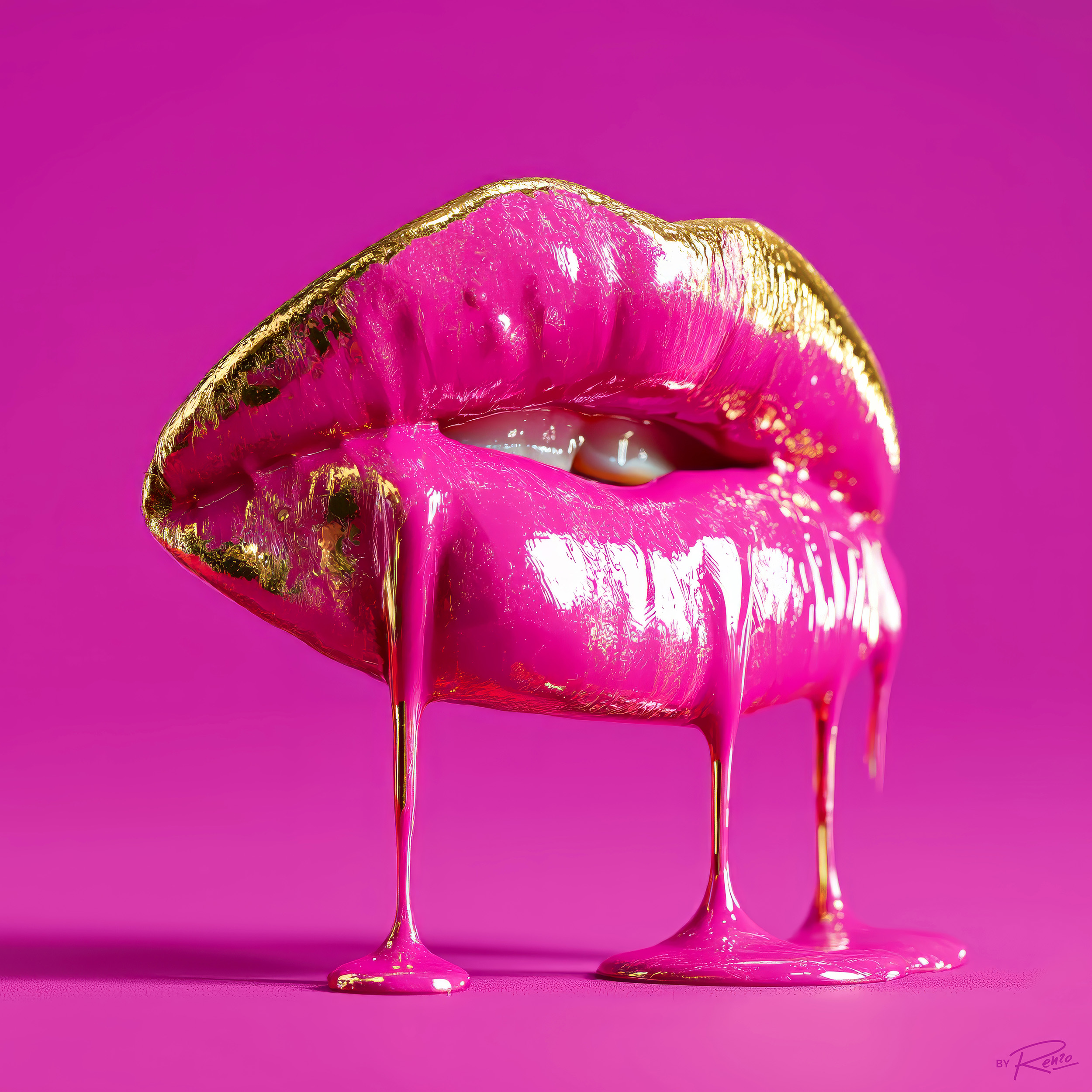 Pink Golden Drip